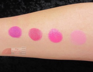 mack lipstick pinks and purples swatches